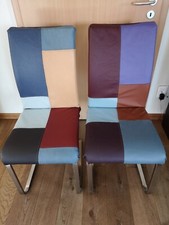 Freischwinger / Wippstuhl Echt Leder Buntleder Wohnzimmerstühle Küchenstühle 