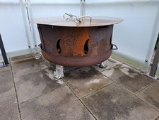 Feuerschale 80cm - Garten Terrasse Balkon Lagerfeuer . Mit Funkenschutz . Deckel