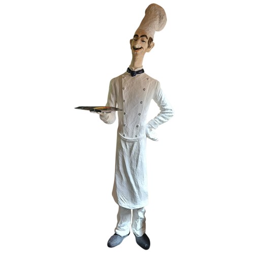Lange kochfigur mit - kochfigur, tablett