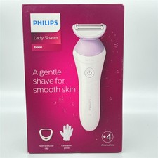 Philips Lady Shaver Series 6000 – Kabelloser Nass- und Trockenrasierer mit 4 Zub