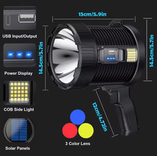 Leistungsstarke LED Scheinwerfer Lampe 1000 lm Powerbank USB Akku IP67 Notfall