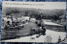66028 Postkarte Gruss aus Wolkenburg im Muldental Weg nach der Holzmühle