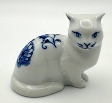 Miniature Blue White Cat Balls Ceramic