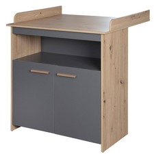 B-Ware Wickelkommode Anna mit abnehmbarem Aufsatz - Offenes Fach + 2 Türen - Mit