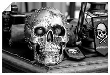 Fototapete Wallprint Poster Artland "Totenkopf" schwarz-weiß 60 x 40 cm 