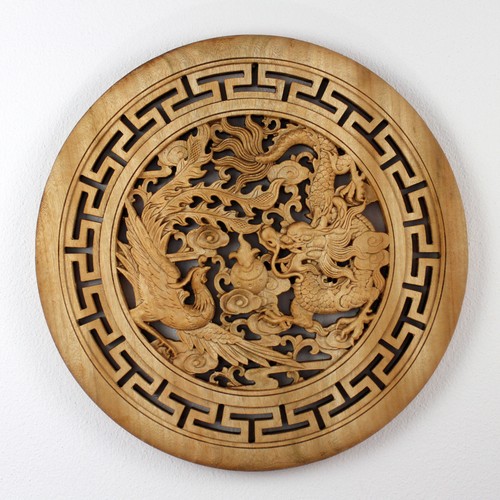 Holz wandbild groß - groß, "drache