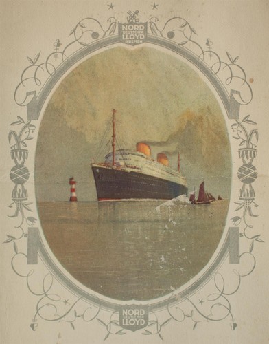 Menükarte norddeutscher lloyd - norddeutscher,
