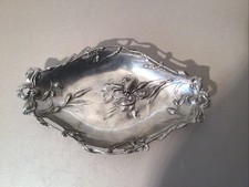 Antike ovale Schale aus Zinn -