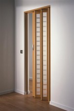 Falttür MARLEY New Generation Fb. Buchefb. - Fenster Karo weiss-satiniert 86x205