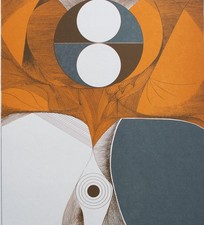 Formen Orange Geometrisch zeitgenössisch Farboffsetdruck sign Steib 1974 39/100