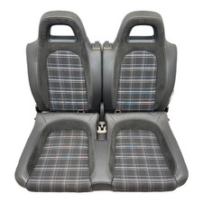 Sitzbank Rücksitzbank Rückbank VW Scirocco schwarz blau Stoff Alcantara Leder