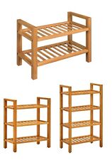 Schuhregal Schuhaufbewahrung Eiche Massiv Schuhbank Schuhablage  3 Größen