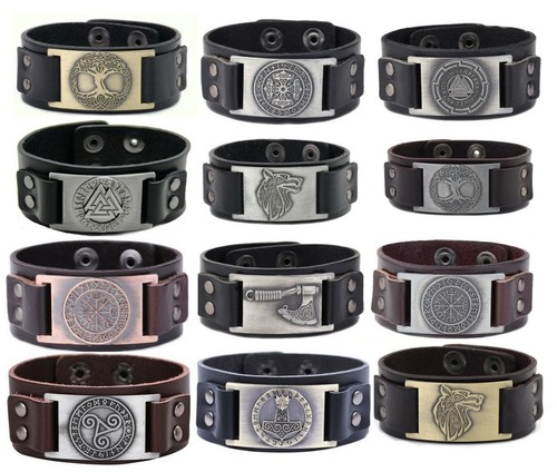 Lederarmband valknut thor - k3.5,