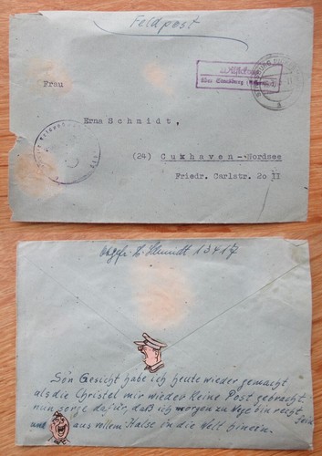 Feldpostbrief mit comic - feldpostbrief,