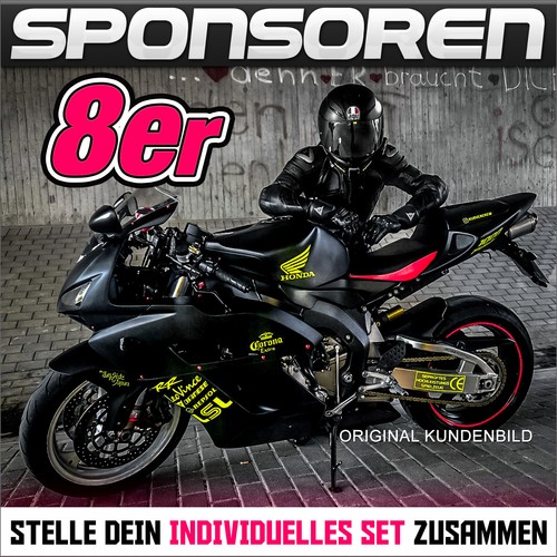 8er set motorrad sponsoren - set,