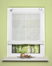 Raffrollo Fenster-Gardine Raffgardine Ösenrollo Vorhang MIT Haken Weiss 80x130cm