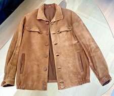 Vintage Hirschleder-Jacke mit Patina braun Größe 48