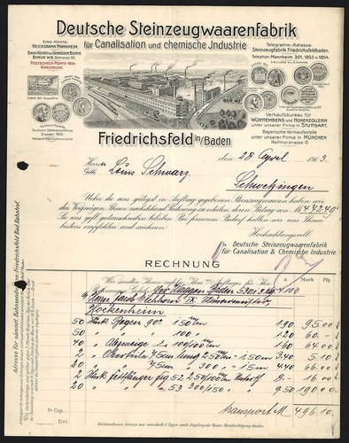 Rechnung friedrichsfeld b - friedrichsfeld, i.