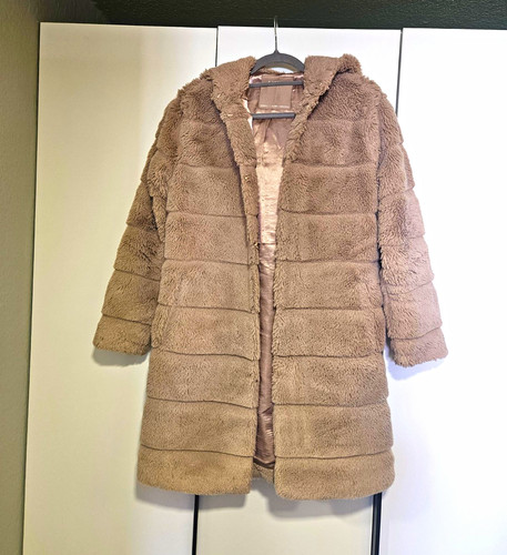 Damen mantel kunstfell beige - damen,