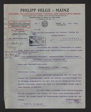 MAINZ, Brief 1922, Kellereimaschinen-Fabrik, Giesserei Philipp Hilge