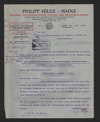 Mainz brief 1922 - mainz,,