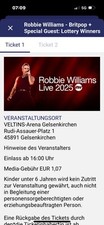 2 x Robbie Williams Tickets (Innenraum) in Gelsenkirchen