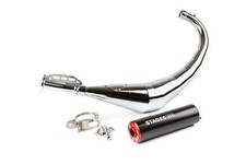 Auspuff Stage6 Streetrace chrome CNC rot / schwarz Derbi / Minarelli AM6