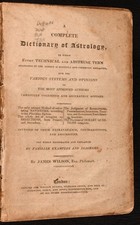 1819 A Complete Dictionary of Astrology Very Scarce First Edition