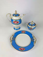 Porzellan Service Hutschenreuther Antik 1930er Blau Rose Kaffeekanne Zuckerdose