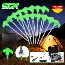 21x Schraubheringe mit Transportbox und Bit Stahl Heringe Erdnägel Camping Zelt