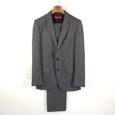 Hugo Boss Anzug Aamon/Hago Herren Gr. 98 Grau Nadelstreifen Wolle Sakko Hose