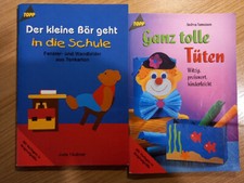 2 Bastelhefte - Ganz tolle Tüten --- Der kleine Bär geht in die Schule - 2 Hefte