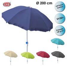 Sonnenschirm knickbar Ø 2 m Garten Balkon Strand Schirm UV30+ Farbauswahl