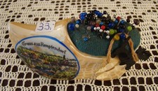 Andenken aus Remptendorf, Nadelkissen, Porzellanschuh