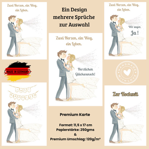 Hochzeitskarte mit ver spruch - mit,