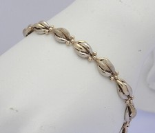 Armband in 8 kt 8k 333 er Gelb Gold Glatt / Ziseliert Armkette Armreif L. 20 cm