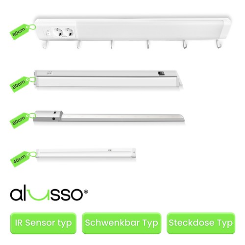 80cm led unterbauleuchte - 40-80cm,