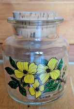 Vorratsglas mit Deckel aus Kork mit Blumen verziert Gewürzgläser Vasen Dekoglas