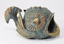 schwerer vintage FISCH ASCHENBECHER Bronzefigur Mid Century 50s Design 50er