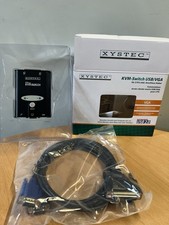 KVM-Switch USB/VGA Xystec für 2 PCs inkl. Anschluss-Kabel zwei Computer ein PC