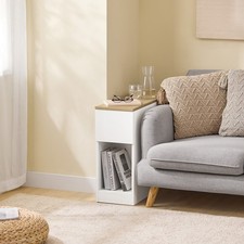 B-waren Schmaler Beistelltisch Nachttisch mit Schubladen FBT162-WN-bwaren
