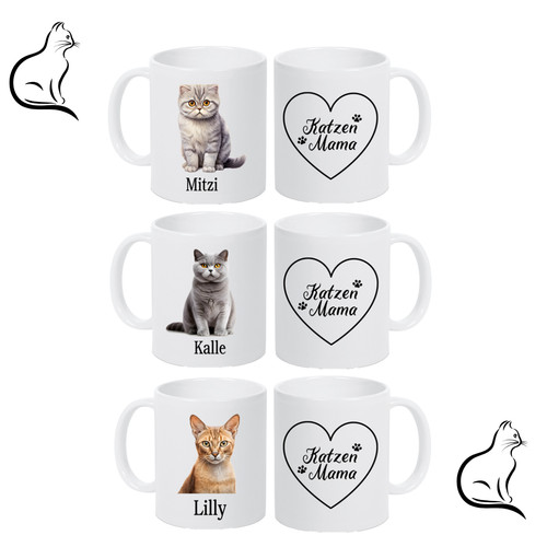 Tasse katze personalisiert - katze,