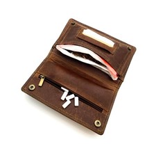 Echt leder tabakbeutel - leder,