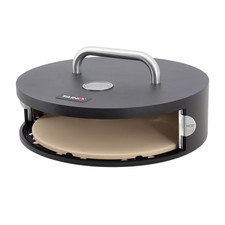 B-Ware TAINO Pizzabox Pizzaaufsatz Pizzastein mit Deckel Tür rund Schwarz