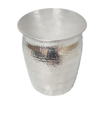 Hocker Beistelltisch Sofatisch Stuhl gehämmertes Alu mehrere Auswahl 36 x 42 cm