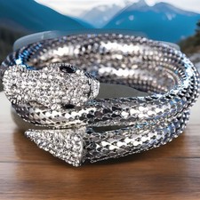 SCHLANGEN ARMREIF FLEXIBEL OBERARMMANSCHETTE HIPHOP ZIRKONIA HIGHEND SPIRALE