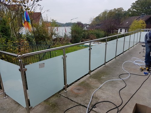 Edelstahl vsg glas geländer - edelstahl,
