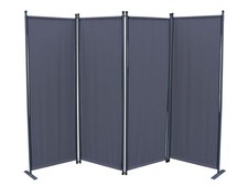 Paravent Raumteiler Trennwand Sichtschutz uni 4 tlg grau Grasekamp - B-Ware 