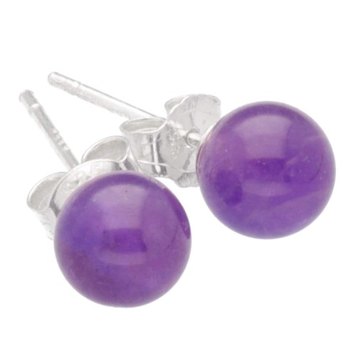 Amethyst ohrstecker kugel - 6,
