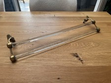 Antiker französischer Art deco Handtuchhalter Glas & Messing 20er Jahre Vintage